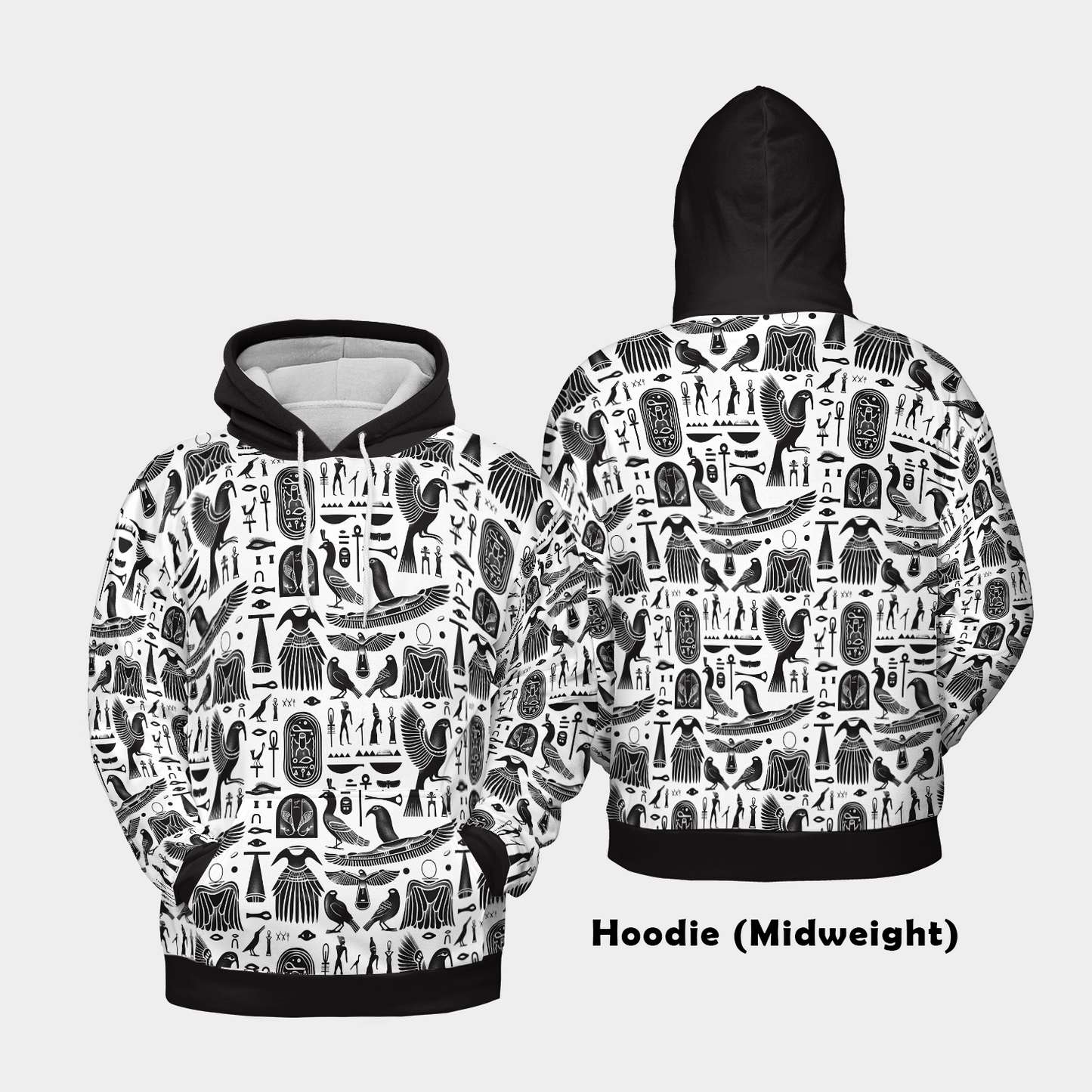 Ancient Gods Glyphs - Graphic Hoodies - Hooded Sweatshirt - Unisex Hoodie