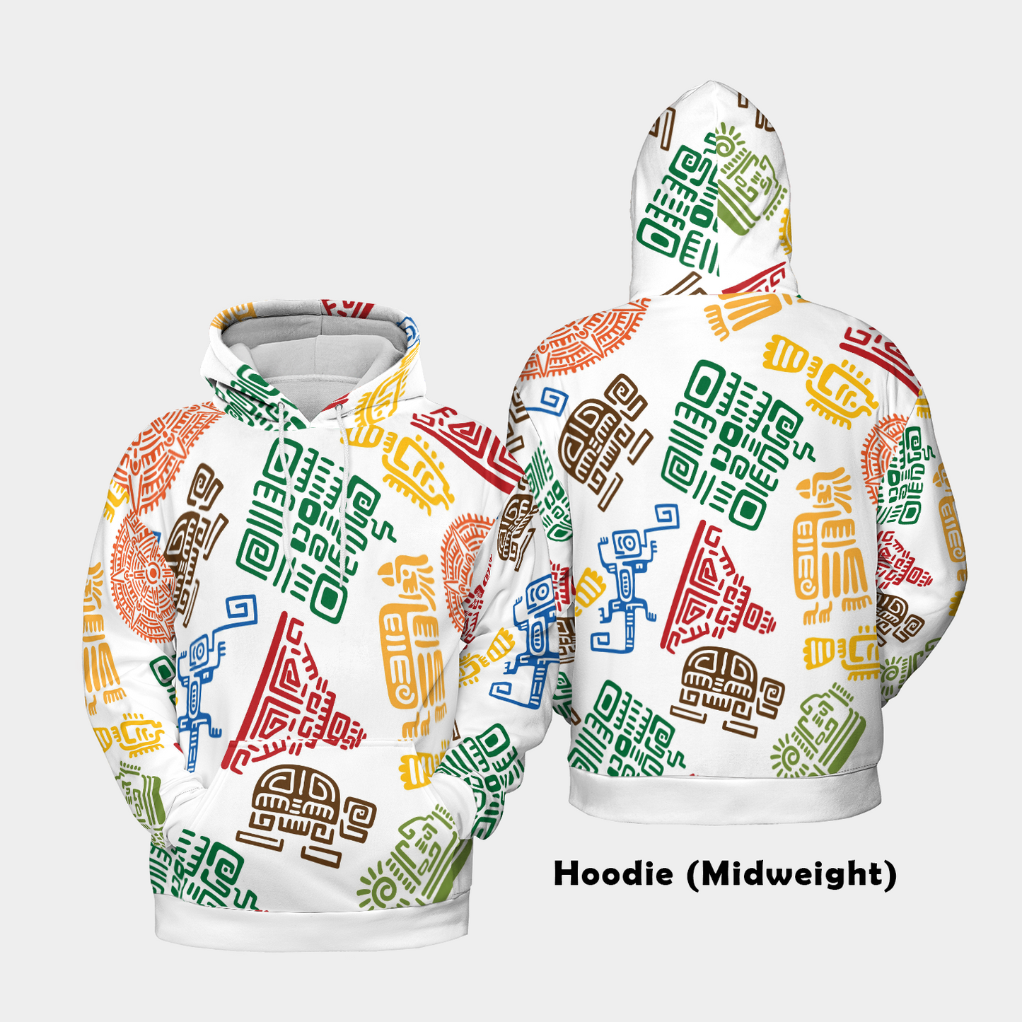 Vibrant Tribal Mosaic - Graphic Hoodies - Cool Hoodies - Unisex Hoodie