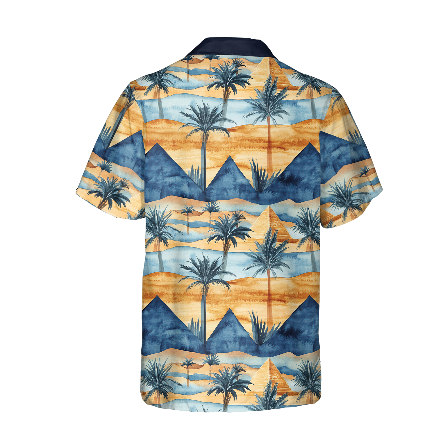 Watercolor Desert Pyramid - Guys Hawaiian Shirts - Beach Shirt For Men