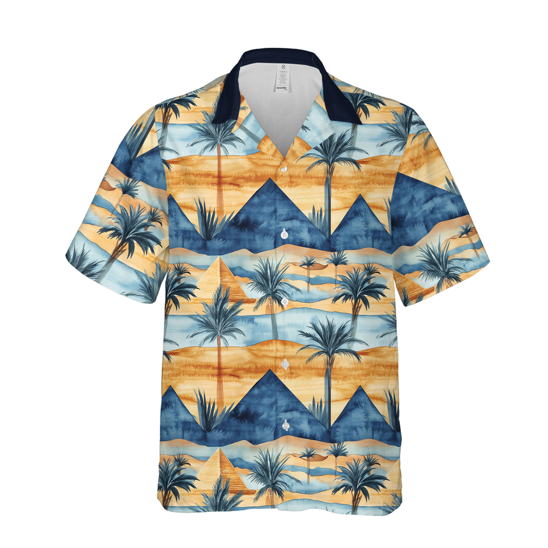 Watercolor Desert Pyramid - Guys Hawaiian Shirts - Beach Shirt For Men