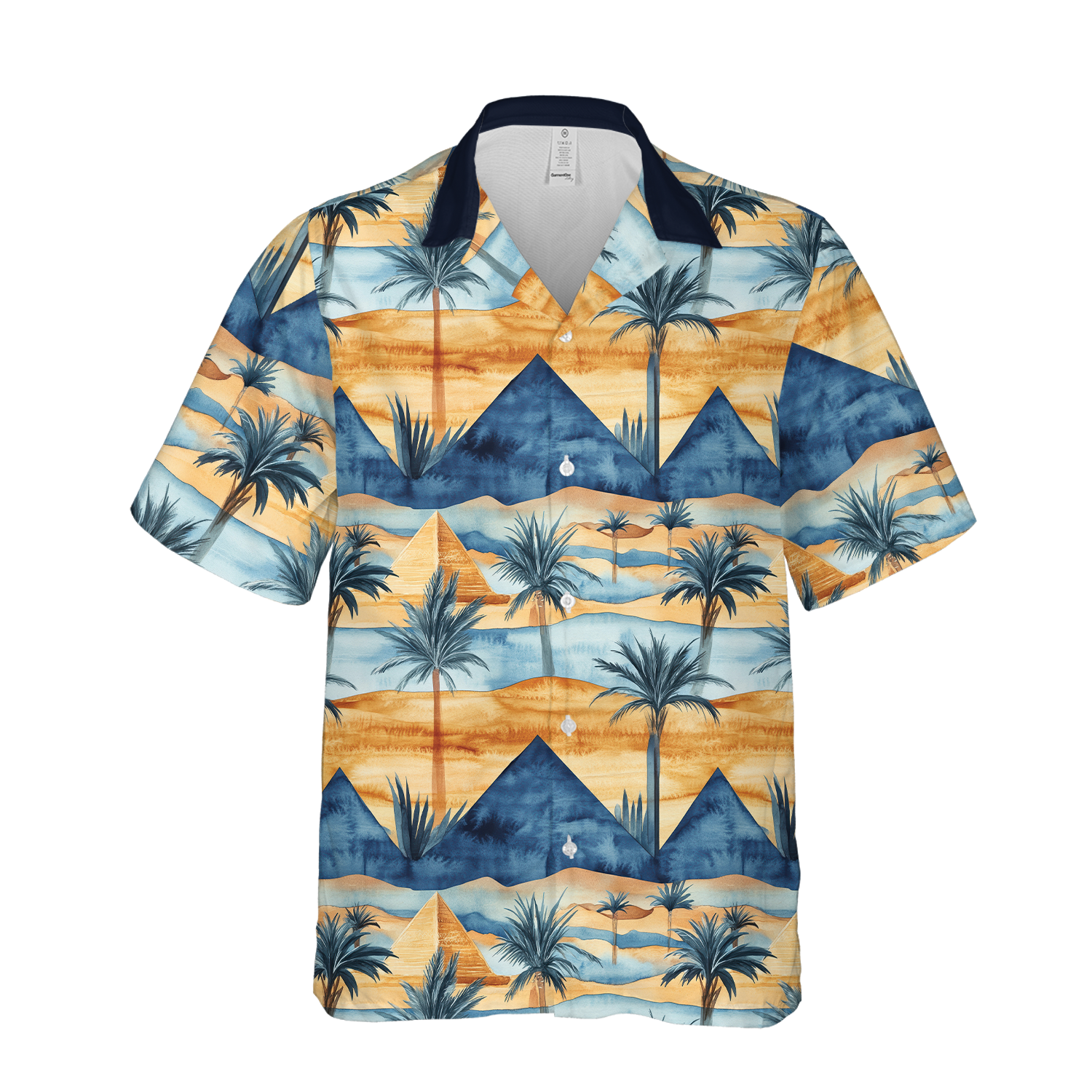 Watercolor Desert Pyramid - Guys Hawaiian Shirts - Beach Shirt For Men