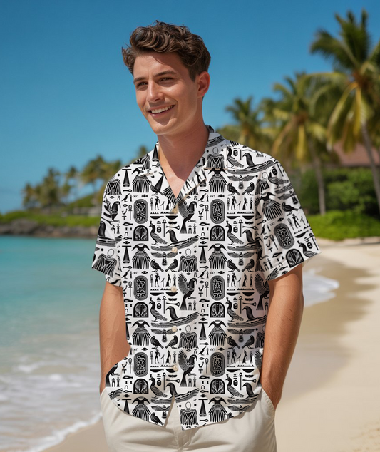 Ancient Egypt Ink - Man In Hawaiian Shirt - Beach Shirt For Men