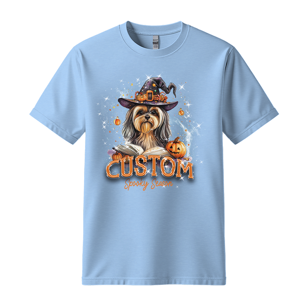 Customised Shirt - Magical Yorkie Witch Dog - Clothing For Men - Unisex Clothing - Unisex T-Shirt