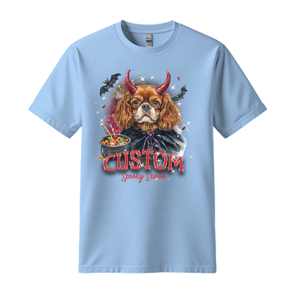 Customised Shirt - Devil Cavalier Spaniel Dog - Casual Wear For Men - Cool T-Shirt - Unisex T-Shirt