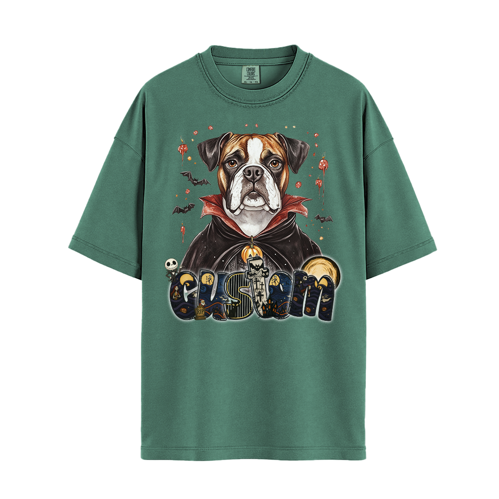 Customised Shirt - Vampire Boxer Dog Halloween - Outfit For Men - Cool T-Shirt - Unisex T-Shirt