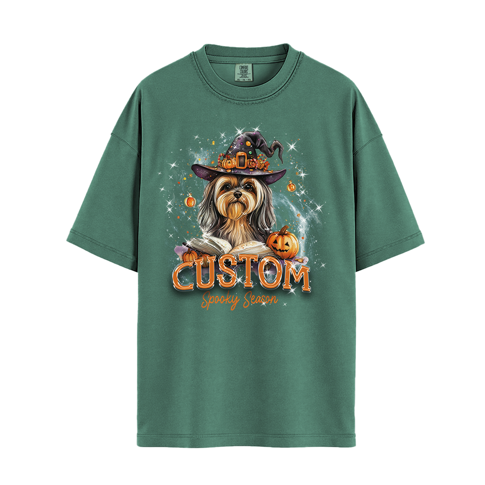 Customised Shirt - Magical Yorkie Witch Dog - Clothing For Men - Unisex Clothing - Unisex T-Shirt