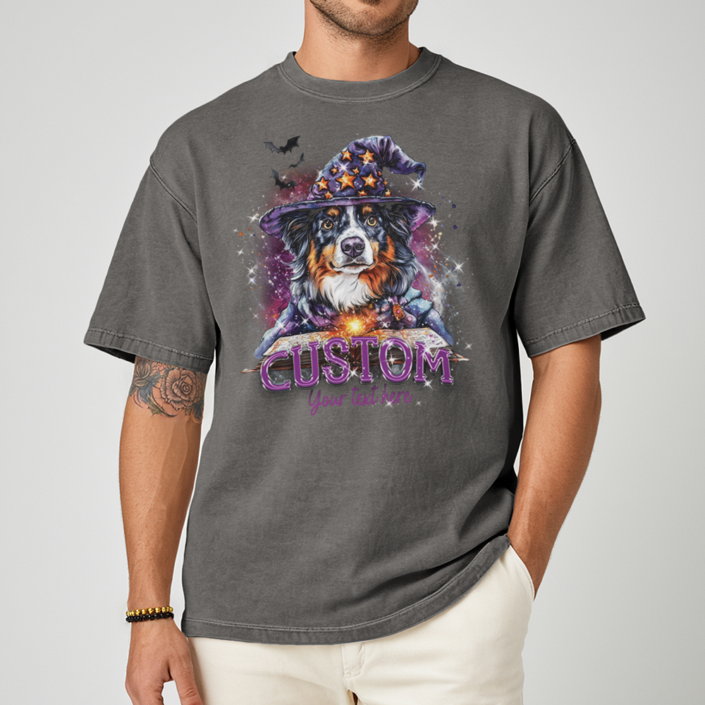 Customised Shirt - Wizard Aussie Shepherd Dog - Outfit For Men - Best Unisex T Shirt