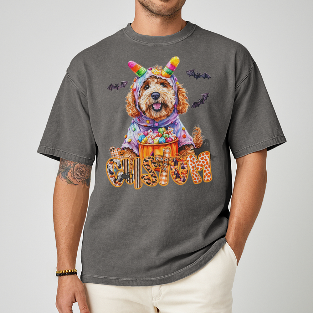 Customised Shirt - Colorful Monster Doodle Dog - Casual Wear For Men - Unisex Outfit - Unisex T-Shirt