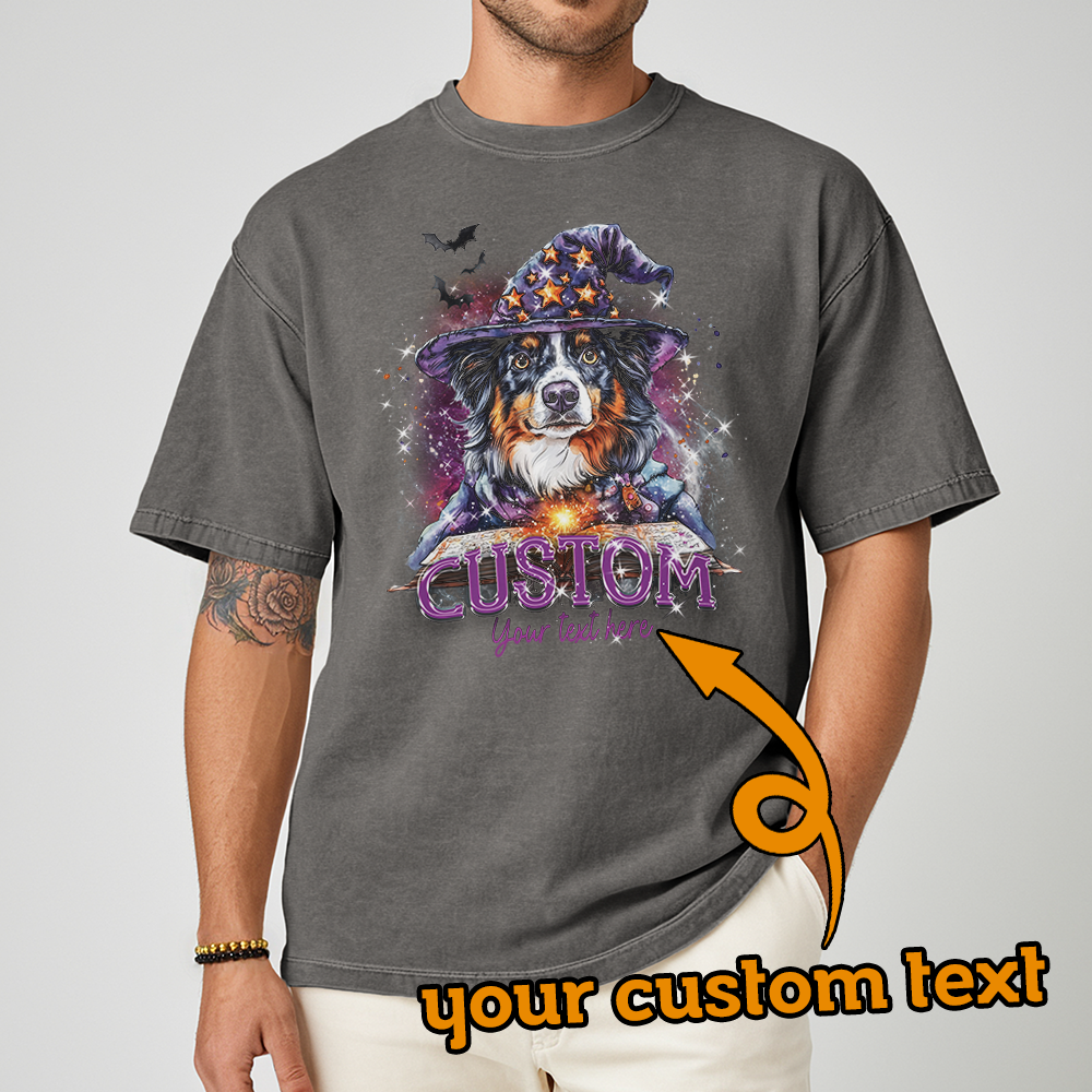 Customised Shirt - Wizard Aussie Shepherd Dog - Outfit For Men - Best Unisex T Shirt