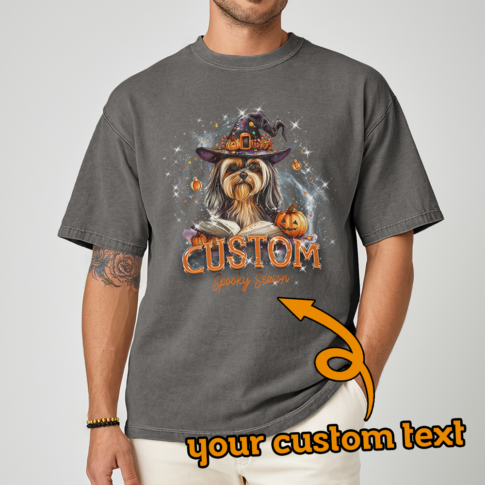 Customised Shirt - Magical Yorkie Witch Dog - Clothing For Men - Unisex Clothing - Unisex T-Shirt