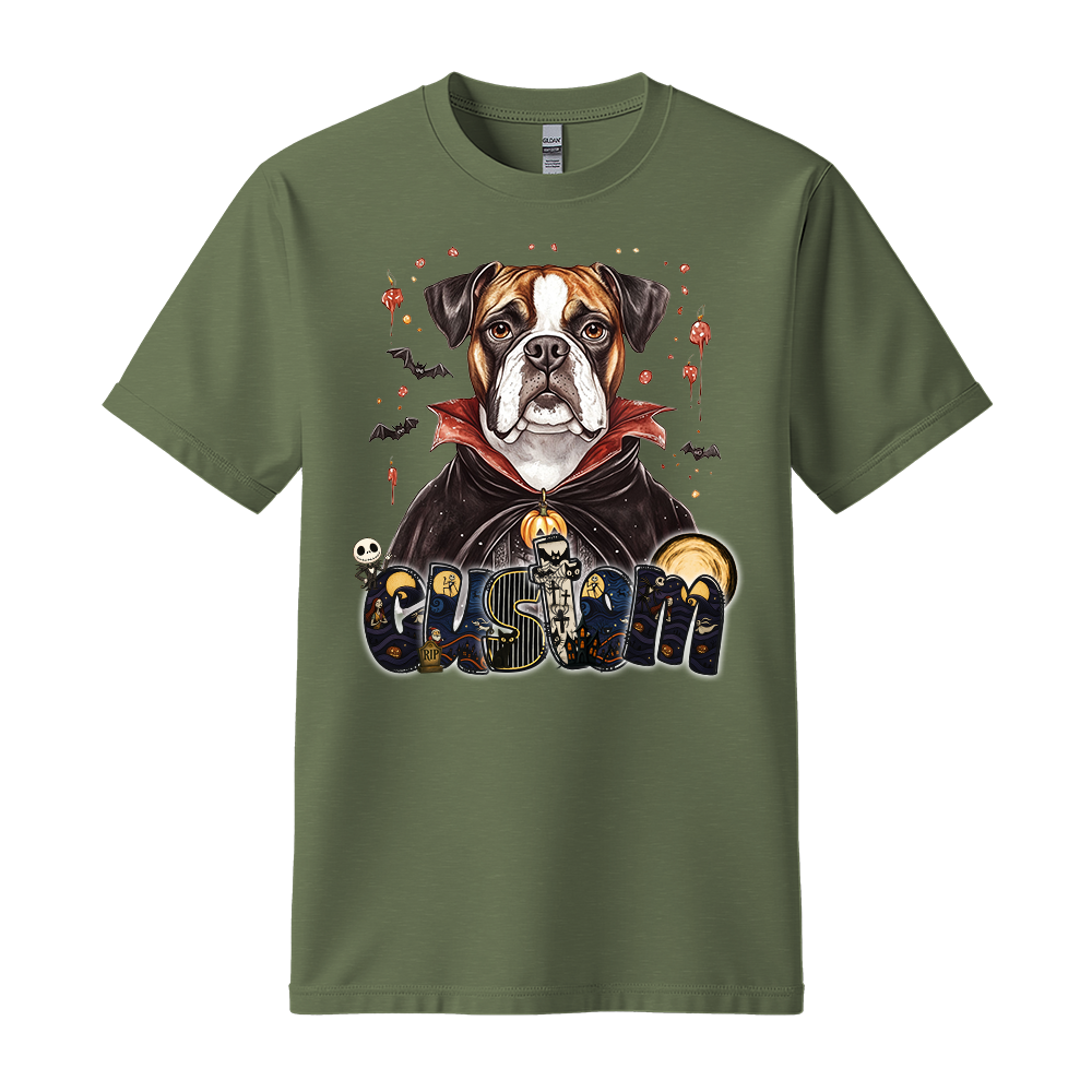 Customised Shirt - Vampire Boxer Dog Halloween - Outfit For Men - Cool T-Shirt - Unisex T-Shirt