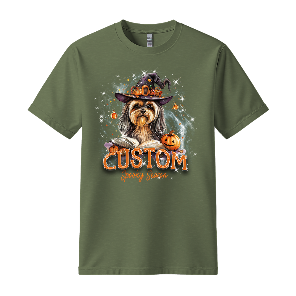 Customised Shirt - Magical Yorkie Witch Dog - Clothing For Men - Unisex Clothing - Unisex T-Shirt