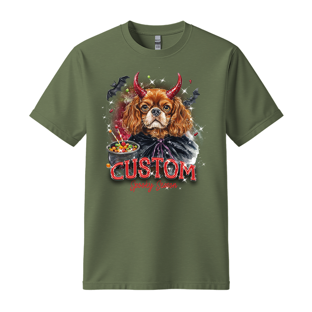 Customised Shirt - Devil Cavalier Spaniel Dog - Casual Wear For Men - Cool T-Shirt - Unisex T-Shirt