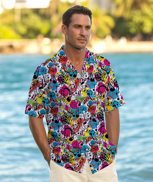 Festival Beats - Aloha Shirt For Men - Mens Summer Fashion