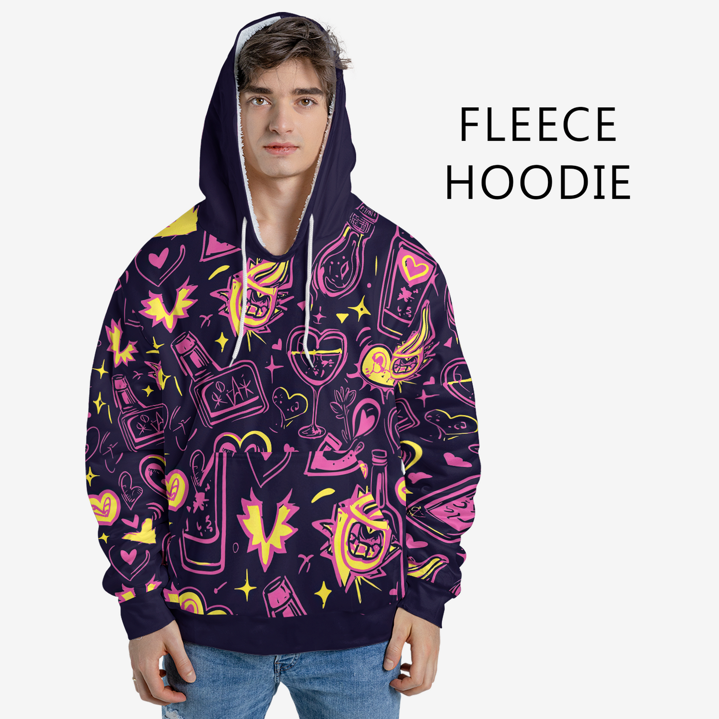 Electric Love Doodle - Graphic Hoodies - Cool Hoodies - Unisex Hoodie