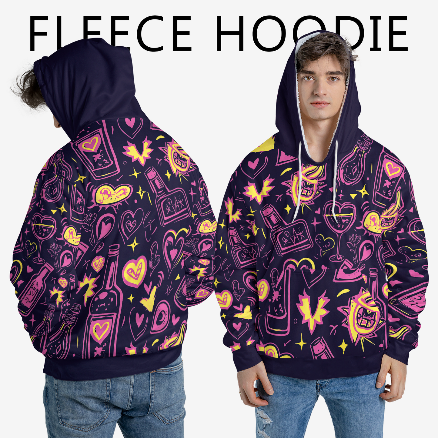 Electric Love Doodle - Graphic Hoodies - Cool Hoodies - Unisex Hoodie