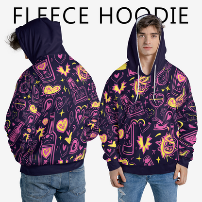 Electric Love Doodle - Graphic Hoodies - Cool Hoodies - Unisex Hoodie