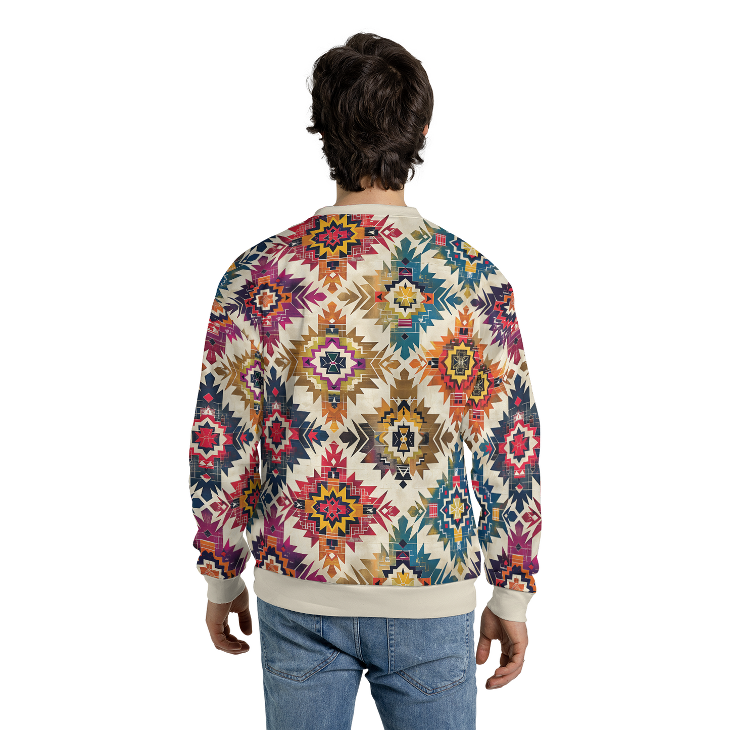 Aztec Diamond Sweatshirts - Boho Geometric Sweater - Dressy Sweatshirts - Nice Sweater