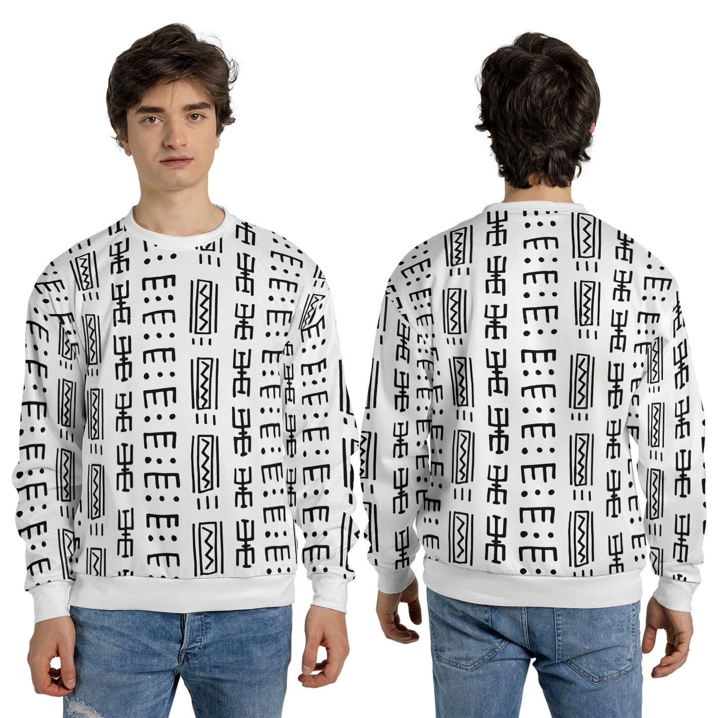 Abstract Tribal Sweatshirts - African Prints Sweater - Oversize Sweatshirts - Unisex Sweater
