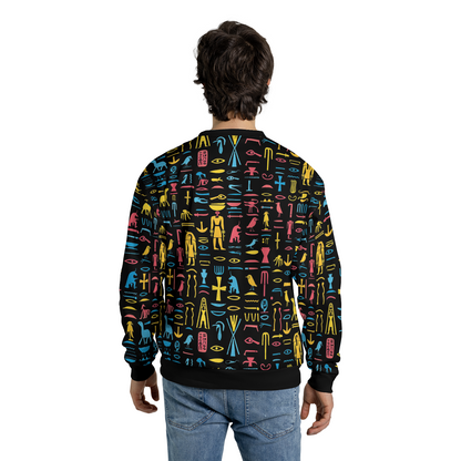 Neon Hieroglyphics Sweatshirts - Colorful Symbols Sweater - Unisex Sweatshirts - Nice Sweater