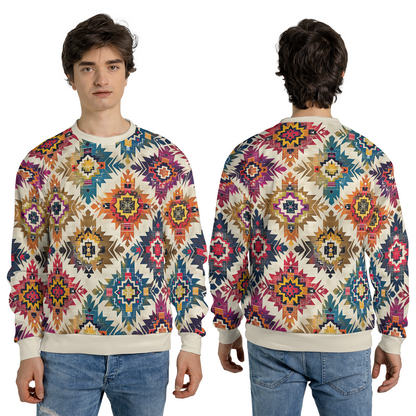 Aztec Diamond Sweatshirts - Boho Geometric Sweater - Dressy Sweatshirts - Nice Sweater