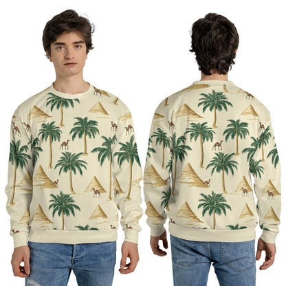 Desert Oasis Sweatshirts - Egyptian Pyramids Sweater - Unisex Sweatshirts - Nice Sweater