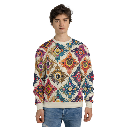 Aztec Diamond Sweatshirts - Boho Geometric Sweater - Dressy Sweatshirts - Nice Sweater