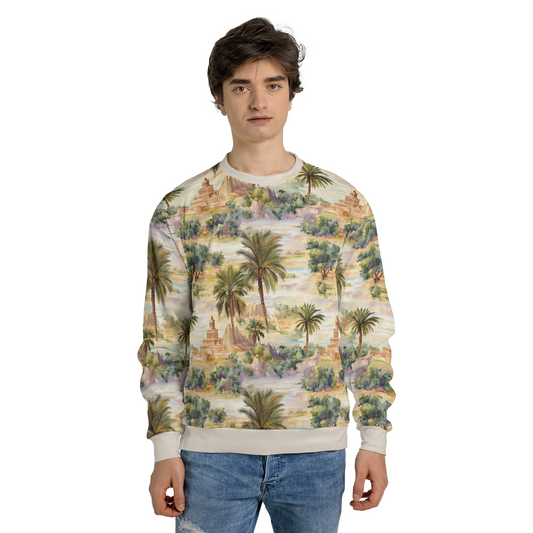 Oasis Landscape Sweatshirts - Ancient Temple Sweater - Nice Sweatshirts - Unisex Sweater