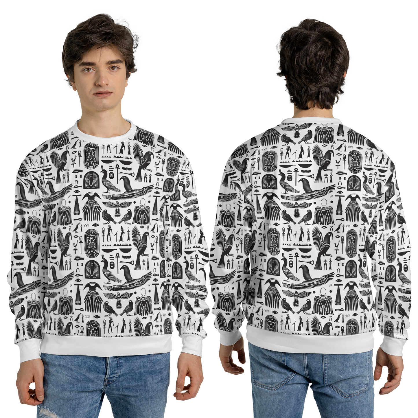 Egyptian Gods Sweatshirts - Black & White Sweater - Oversize Sweatshirts - Unisex Sweater