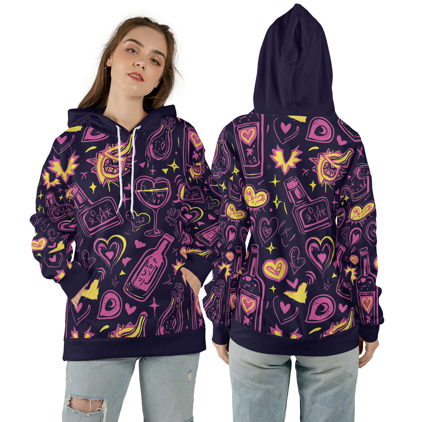 Electric Love Doodle - Graphic Hoodies - Cool Hoodies - Unisex Hoodie