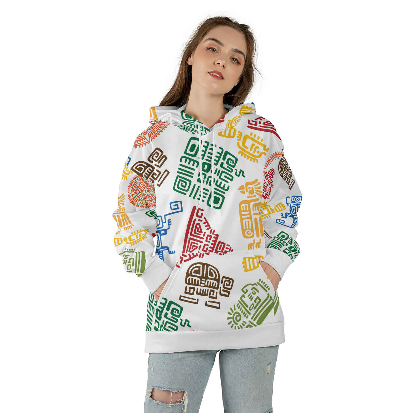 Vibrant Tribal Mosaic - Graphic Hoodies - Cool Hoodies - Unisex Hoodie