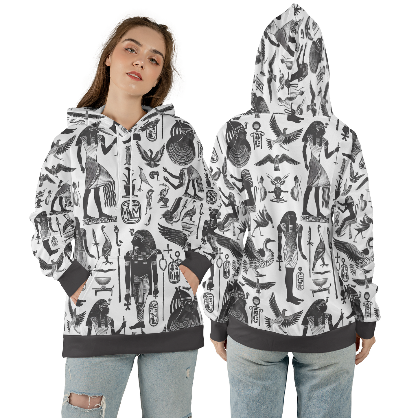 Monochrome Egypt - Graphic Hoodies - Cool Hoodies - Unisex Hoodie