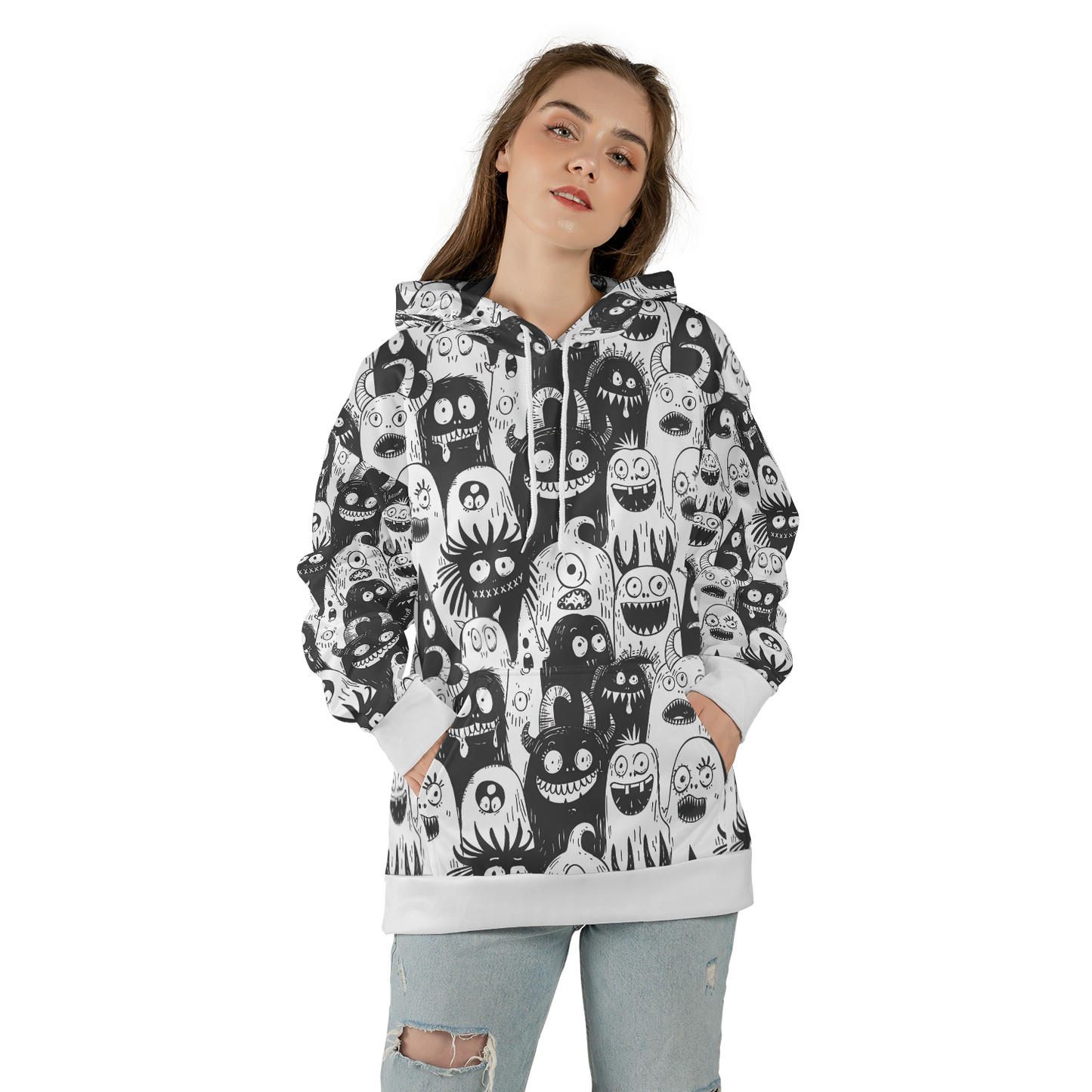 Monster Doodle Crowd - Graphic Hoodies - Cool Hoodies - Unisex Hoodie