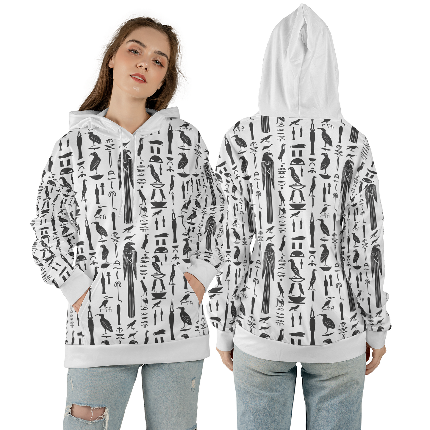 Avian Glyphs Chronicle - Graphic Hoodies - Hooded Sweatshirt - Unisex Hoodie