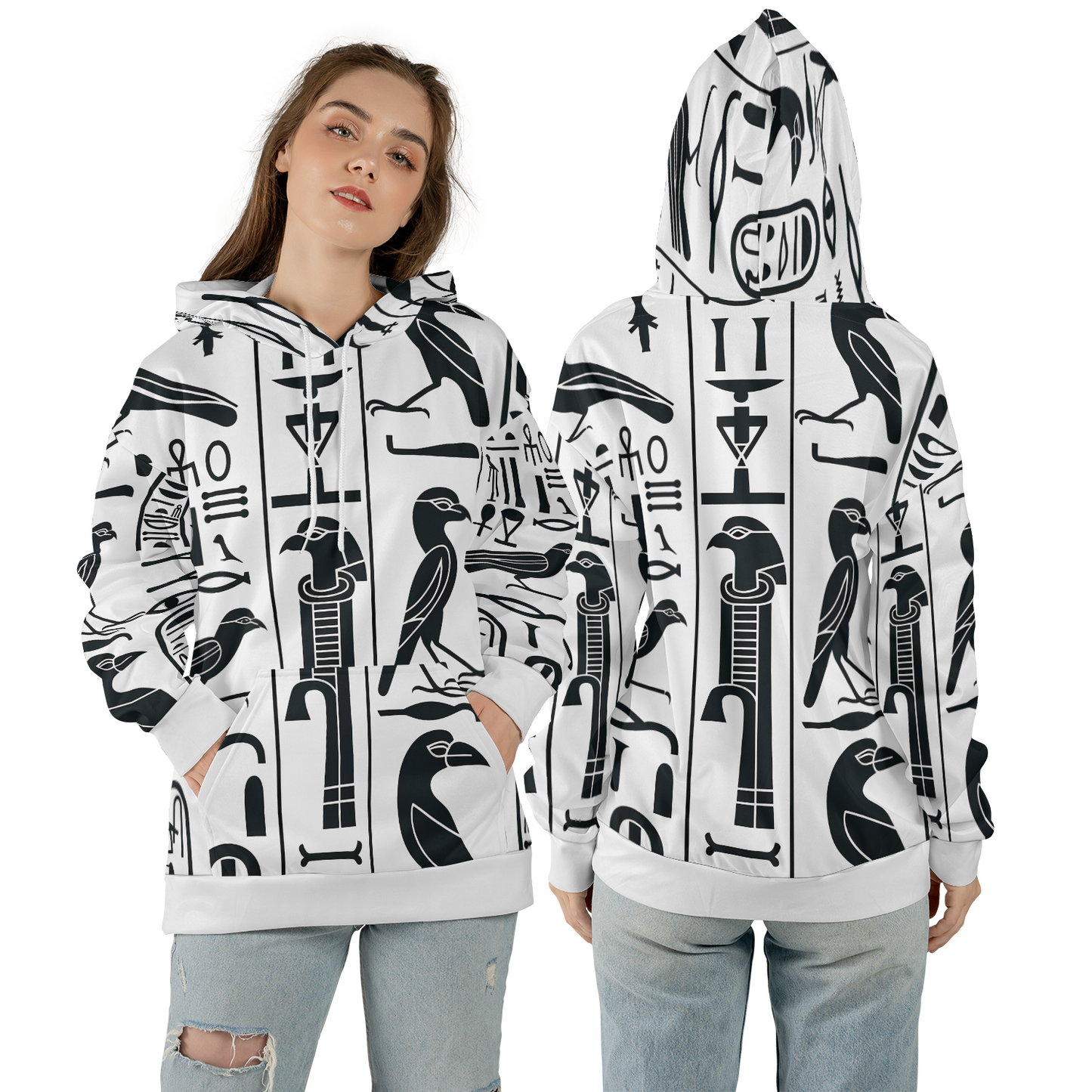Hieroglyph Grid - Graphic Hoodies - Hooded Sweatshirt - Unisex Hoodie