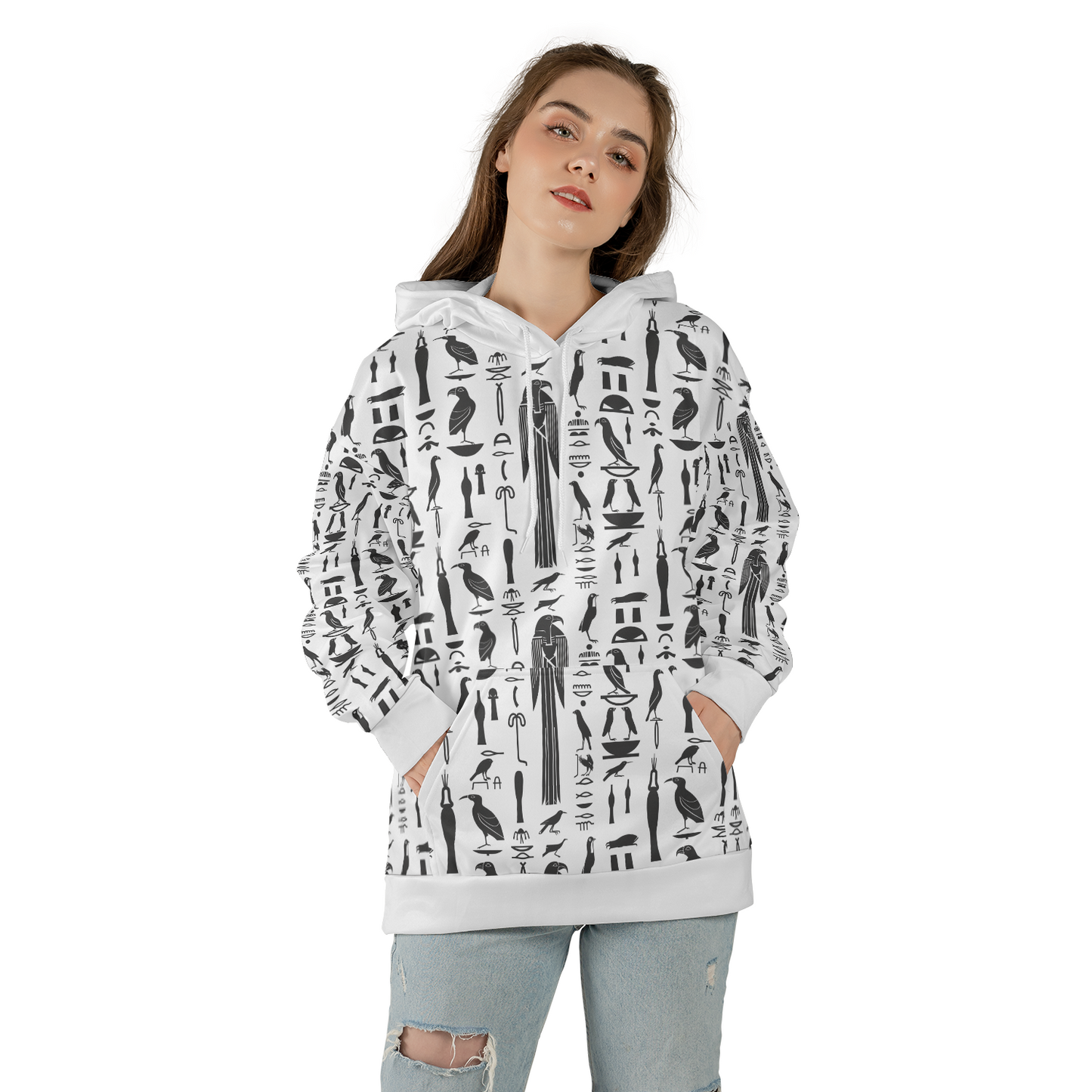 Avian Glyphs Chronicle - Graphic Hoodies - Hooded Sweatshirt - Unisex Hoodie