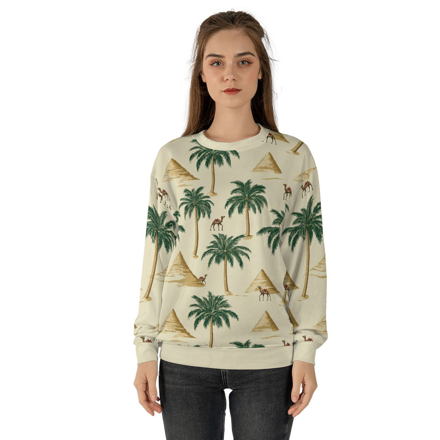 Desert Oasis Sweatshirts - Egyptian Pyramids Sweater - Unisex Sweatshirts - Nice Sweater