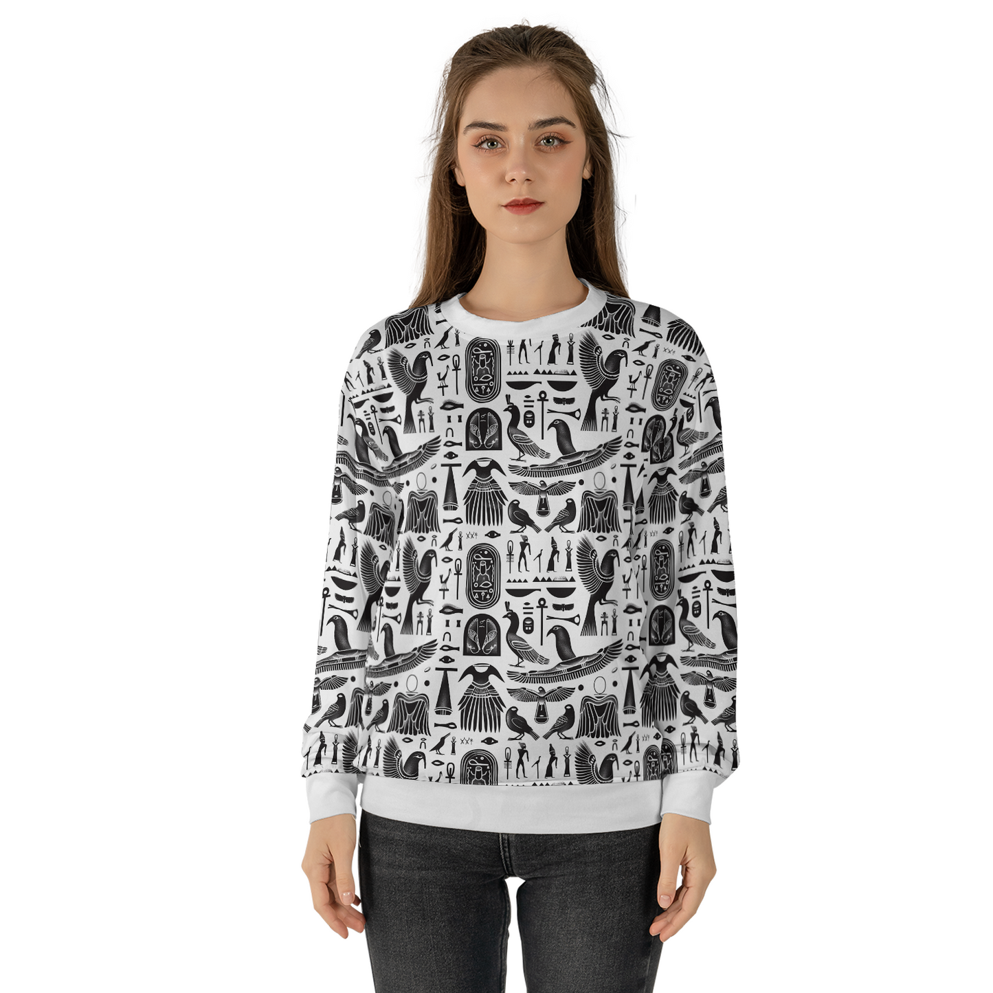 Egyptian Gods Sweatshirts - Black & White Sweater - Oversize Sweatshirts - Unisex Sweater