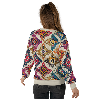 Aztec Diamond Sweatshirts - Boho Geometric Sweater - Dressy Sweatshirts - Nice Sweater
