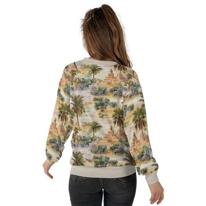 Oasis Landscape Sweatshirts - Ancient Temple Sweater - Nice Sweatshirts - Unisex Sweater