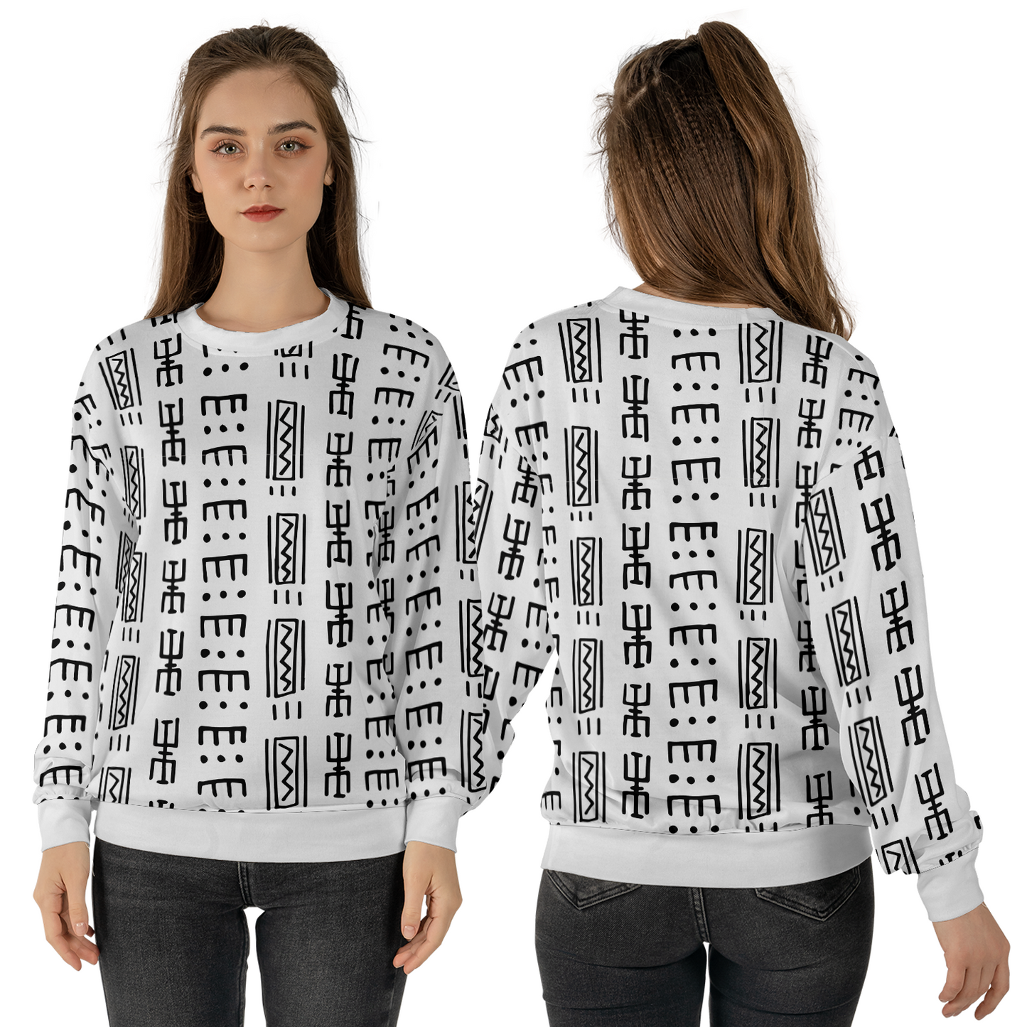 Abstract Tribal Sweatshirts - African Prints Sweater - Oversize Sweatshirts - Unisex Sweater