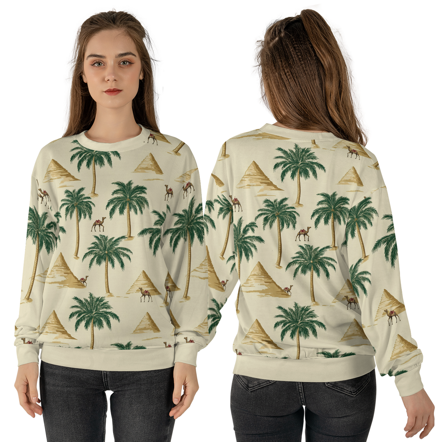 Desert Oasis Sweatshirts - Egyptian Pyramids Sweater - Unisex Sweatshirts - Nice Sweater