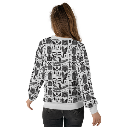 Egyptian Gods Sweatshirts - Black & White Sweater - Oversize Sweatshirts - Unisex Sweater