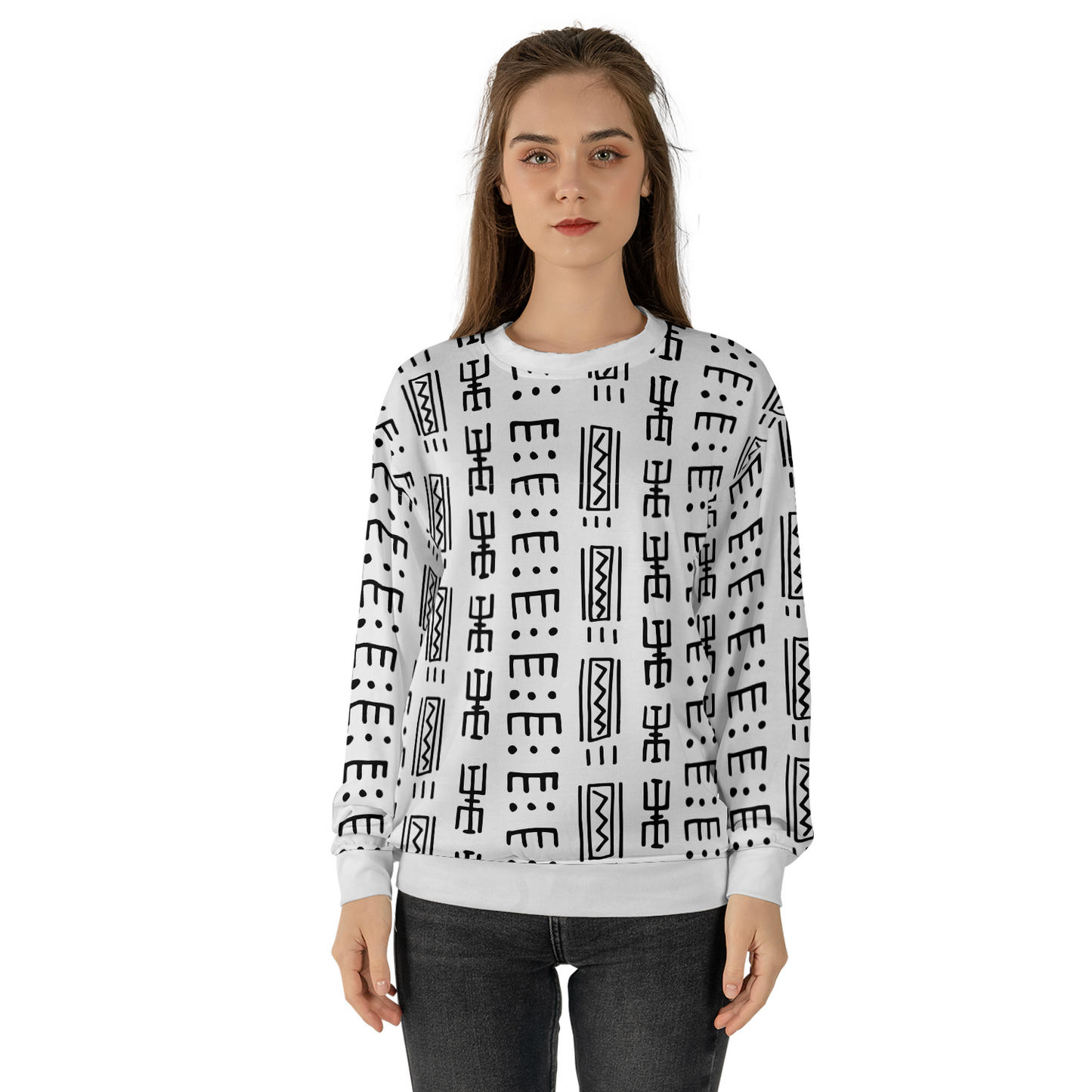 Abstract Tribal Sweatshirts - African Prints Sweater - Oversize Sweatshirts - Unisex Sweater