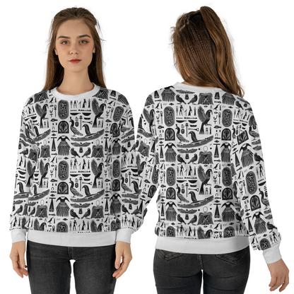 Egyptian Gods Sweatshirts - Black & White Sweater - Oversize Sweatshirts - Unisex Sweater