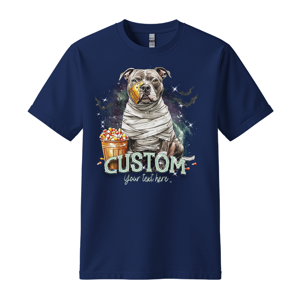 Personalised Shirt - Mummy Pitbull Dog Halloween - Clothing For Men - Cool T-Shirt - Unisex T-Shirt