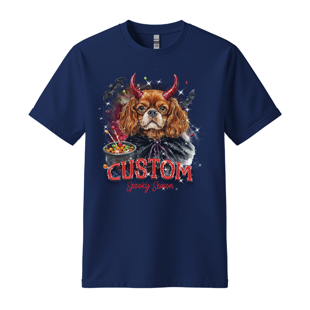 Customised Shirt - Devil Cavalier Spaniel Dog - Casual Wear For Men - Cool T-Shirt - Unisex T-Shirt