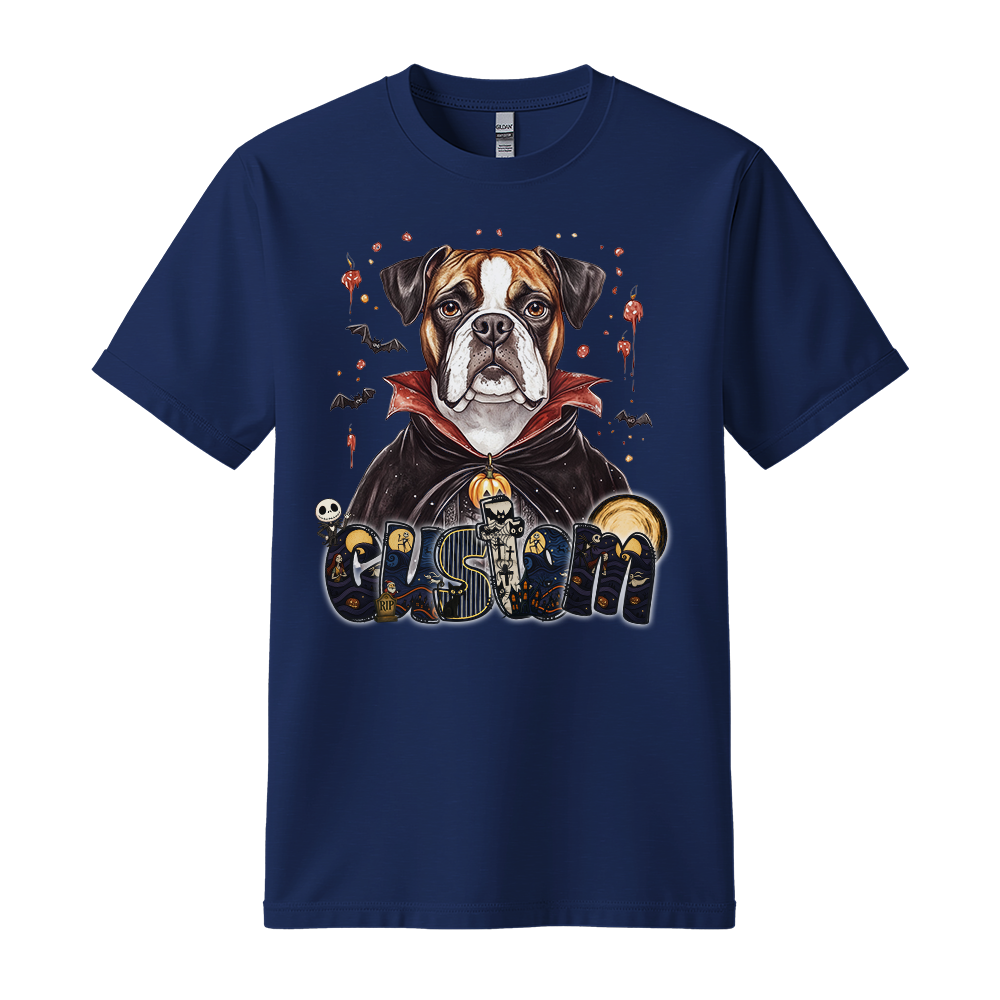 Customised Shirt - Vampire Boxer Dog Halloween - Outfit For Men - Cool T-Shirt - Unisex T-Shirt