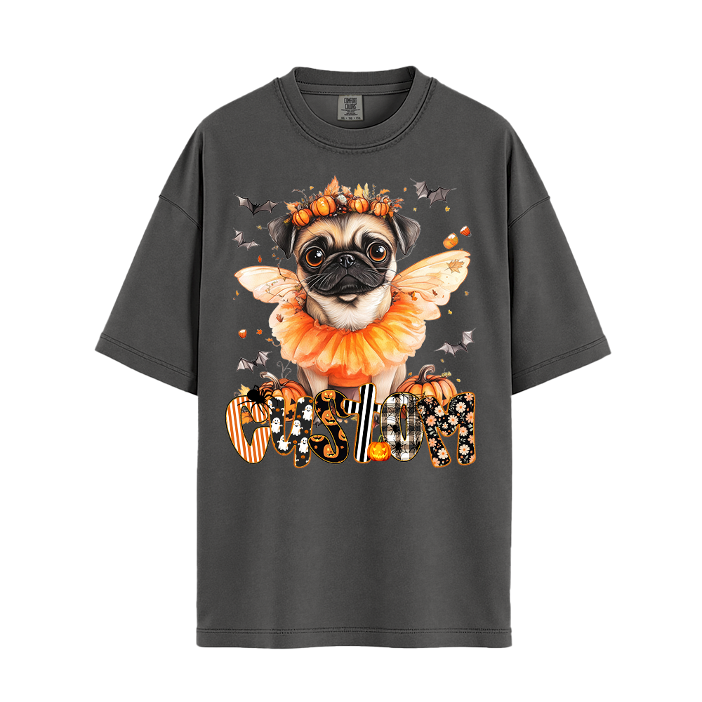 Personalised Customised Shirt - Halloween Pug Fairy - T Shirt For Men - Best Unisex T Shirt