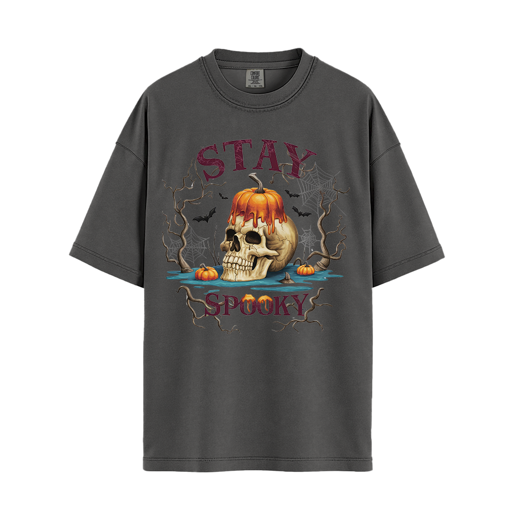 Stay Spooky Skull Pumpkin - Adult Halloween Costumes - Cool T-shirt - Unisex T-Shirt